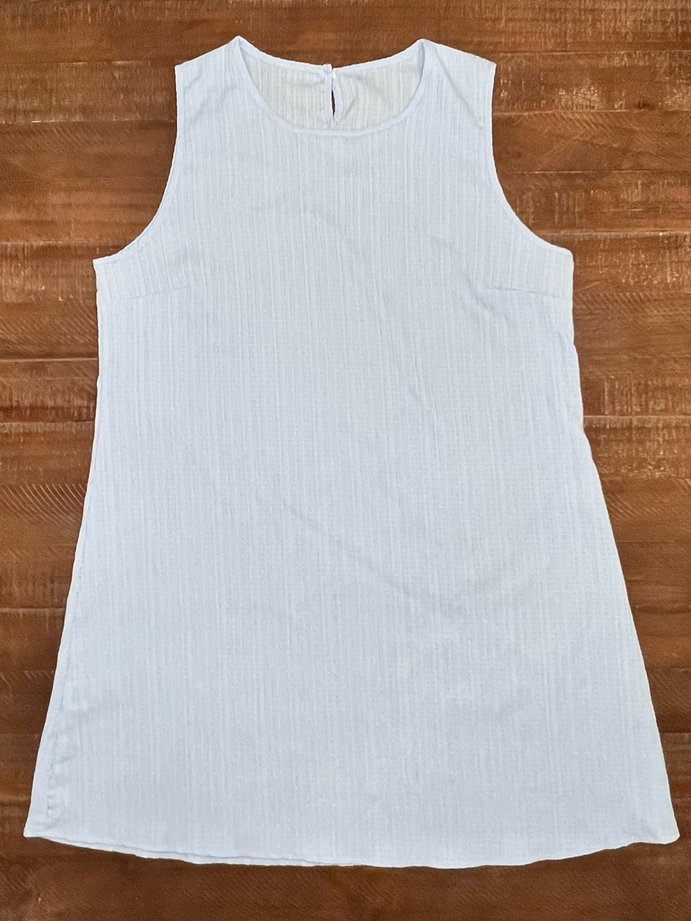 Women’s White Textured Sleeveless Tank Dress